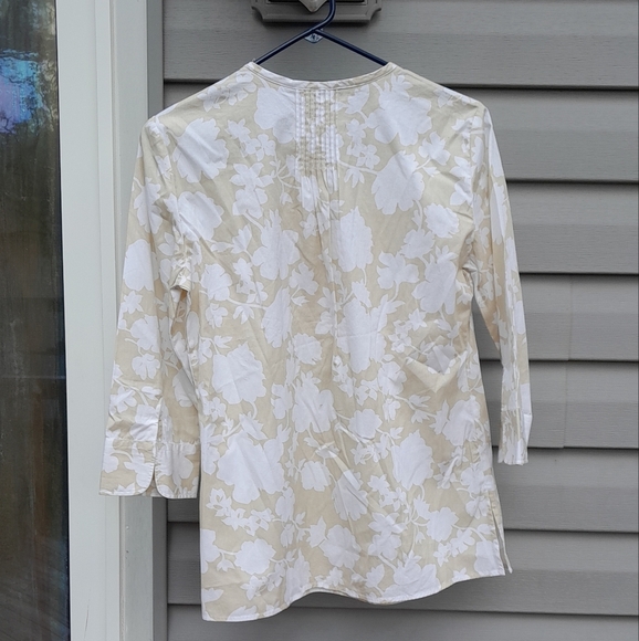 NWT Lands' End Womens XS/P Cream Floral Women's Blouse Top - Picture 7 of 7